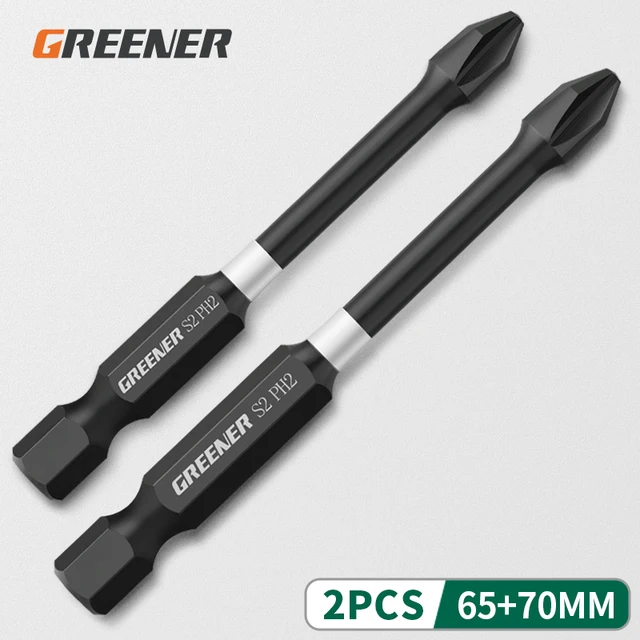 Greener Impact Strong Magnetic Batch Head Cross High Hardness Hand Drill Bit Screw Electric Screwdriver Set 50 65 70 90 150mm 65 70mm 2pcs