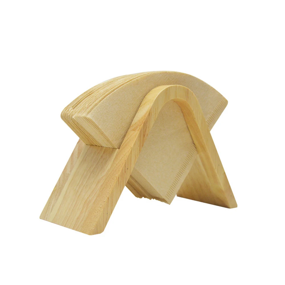 Wood Creative Travel Container Countertop Large Capacity Support Frame Filter Paper Holder For Coffee Hand Drip Home Storage - Цвет: Wood