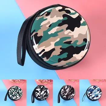 

Unisex Small Coins Purse Women Men Kids Zipper Round Earphone Headphone SD Card Coin Storage Box Bags Camouflage Coin Wallet New
