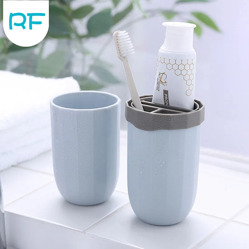 Travel toothpaste storage box Portable toothbrush Holders With Bathroom Tumblers solid color wash bag holder cup R-F | Дом и сад