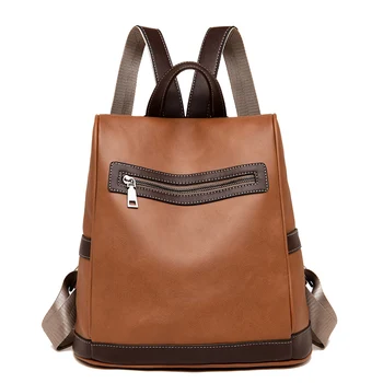 

High Quality Leather Backpack Women 2020 Newe Large Capacity Travel Backpack School Bags for Girls Leisure Shoulder Bags mochila