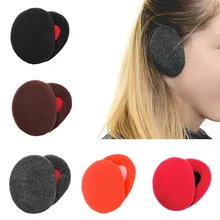 2 шт./пара для взрослых унисекс зимние Утепленные Хлопковые Штаны Earbags длинная узкая юбка грелки уха сплошной Цвет с леопардовым принтом ветрозащитные наушники 8 цветов