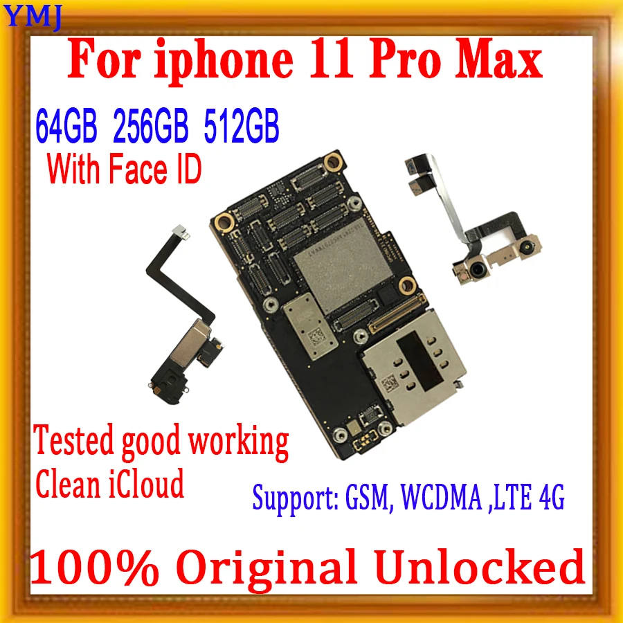100% оригинальная полностью разблокированная материнская плата для iPhone 11 pro max