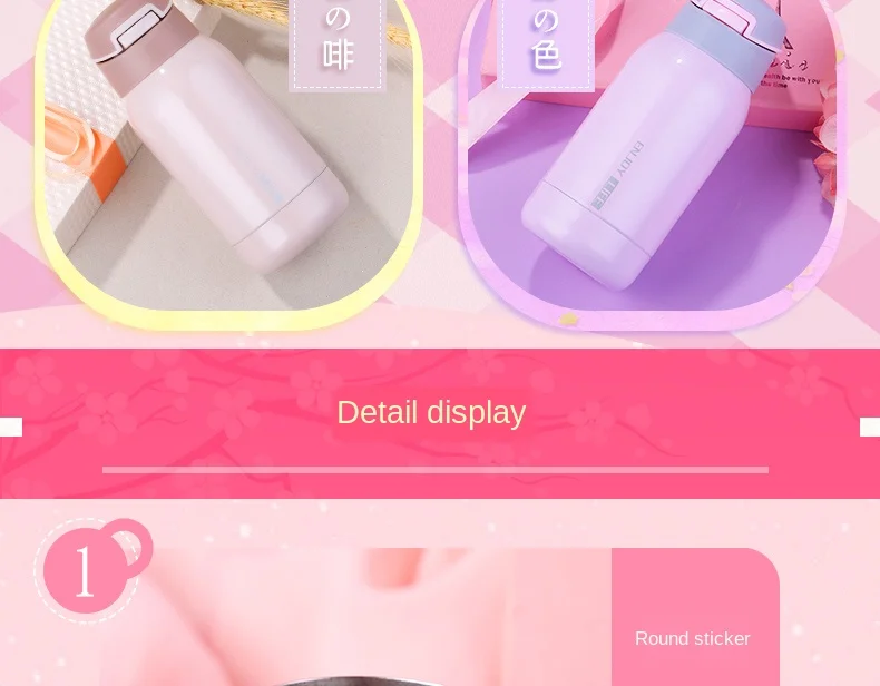 Pupils Vacuum Flask with Straws, Adults, Pregnant Womens Cups, Large-capacity Drinking Straws, Cups, Children Go Out and Carry