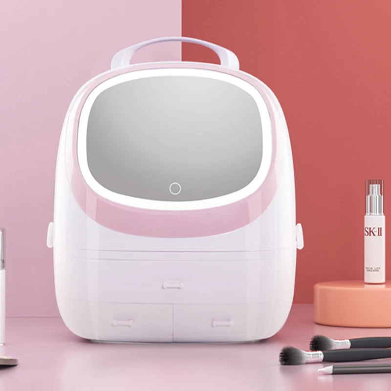 Cosmetic Storage Box LED Fill Light Makeup Mirror Storage Box Beauty