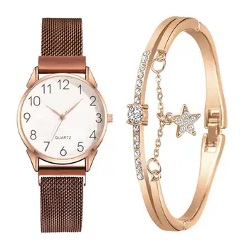 

New Fashion Women Watch Simple Cross Pattern Dial Big Numbers Ladies Watch Bracelet Female Clock Quartz Wristwatch Reloj Hombre