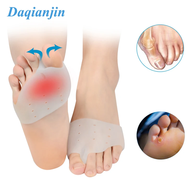 1 Pair Silicone Forefoot Pad Toe Separator For Bunion Overlapped Toes Correction Preventing Blisters Corn Calluses Foot Care