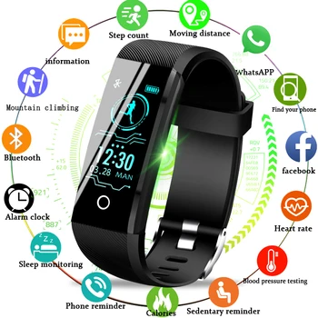 

Smart Wristband Sports Watch Waterproof Fitness Tracker Health Watch Blood Pressure Heart rate Smart bracelet For Women Men+box