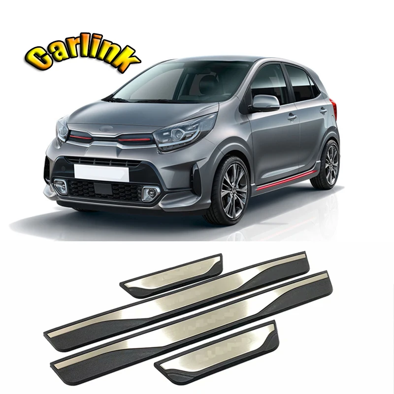 

Stainless steel Door Sill Scuff Plate Guards Door Sills Protector Cover Trim car styling For KIA Picanto 2015-2020 Accessories