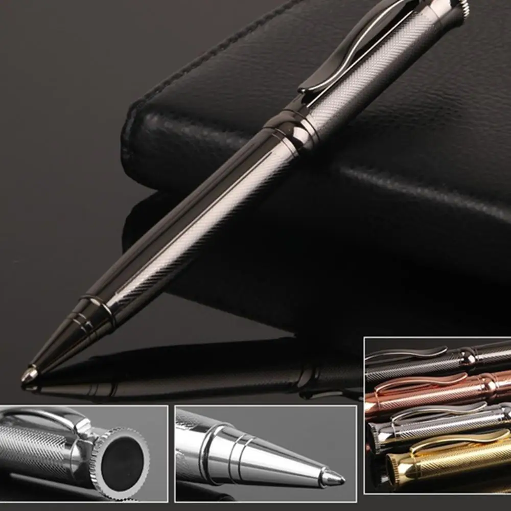 

Twist Metal Ball Pen Stripes Rotate Metal Rollerball Pens Smooth Writing 1.0 mm Black Gifts for All