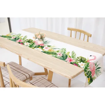 

Table-Flag Tablecloth Tablecover Linen Flower Flamingo Print Table Flag Simple Tropical Plant Modern Cabinet Dust Cover