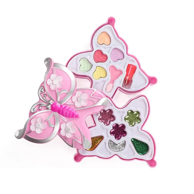 Kids Make Up Toy Set Pretend Play Big Butterfly Princess Makeup Safety Non-toxic Kit Toys for Girls Dressing Cosmetic Girl Gifts