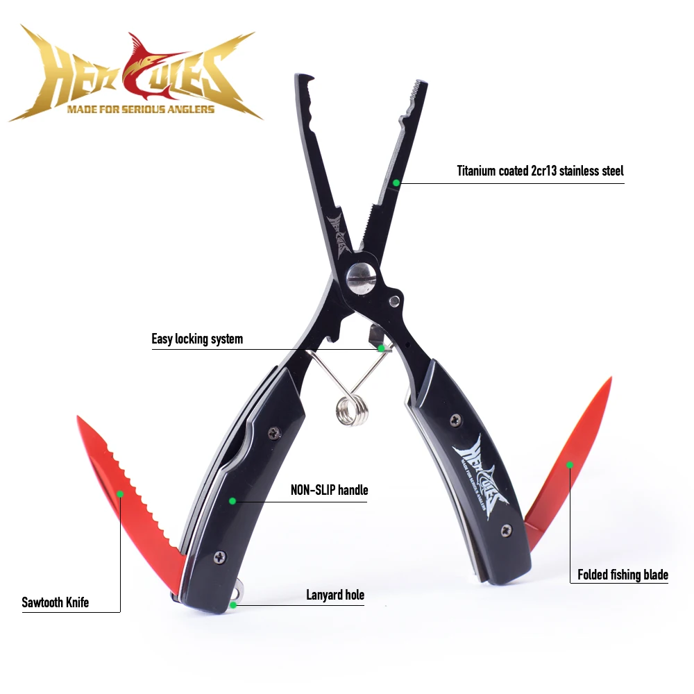 

Hercules Fishing Pliers Multifunction Fish Use Tongs 2020 New Braid Line Lure Cutter Hook Remover Profession Tools Accessories