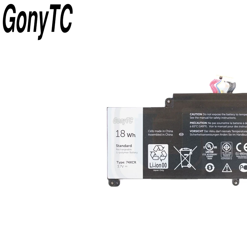 GONYTC 74XCR 3,7 в 18wh аккумулятор для ноутбука 074XCR для Venue 8 Pro(5830) Tablet notebook