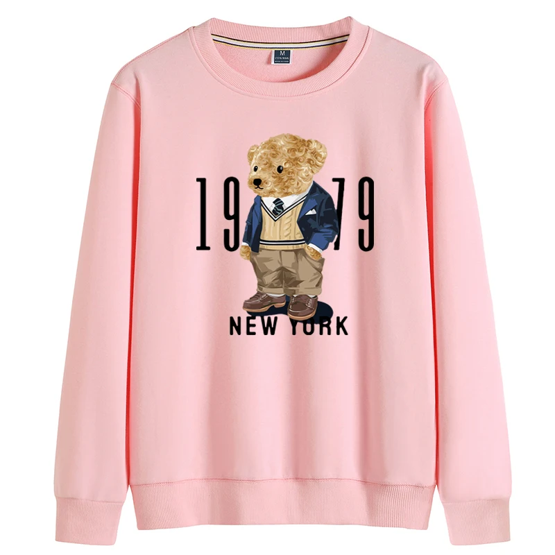 Creative Fashion Gentleman Teddy Bear Sweatshirt Autumn/Winter Thickening Plus-size Men and Women Hoodies Lovers Hoodie S-4XL