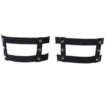

2PC Women Punk Heart Sexy Leather Garter Belt Harajuku Elasticity Body Harness Tight Suspender Strap Leg Harness Bondage Belts