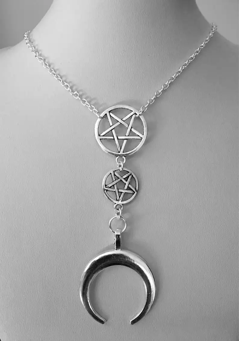 Moon Priestess,crescent Moon Necklace 