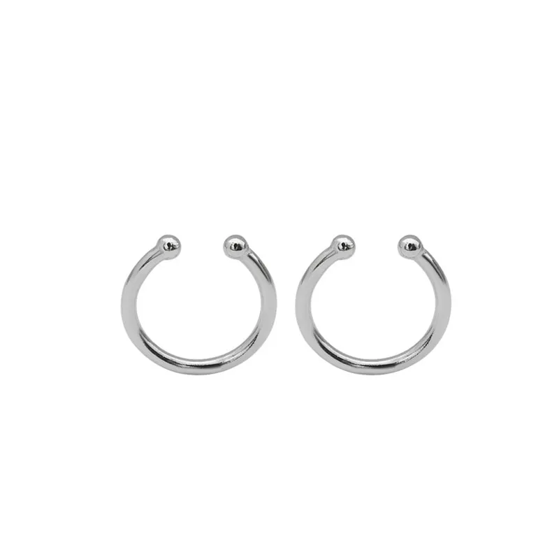 Silver Earrings Простые 925 пробы серебряные серьги-клипсы, не пирсинг, глянцевые золотые для ушей, серьги-манжеты, ювелирные изделия для женщин, девушек, серьги-манжеты, подарок - Окраска металла: Silver Earrings