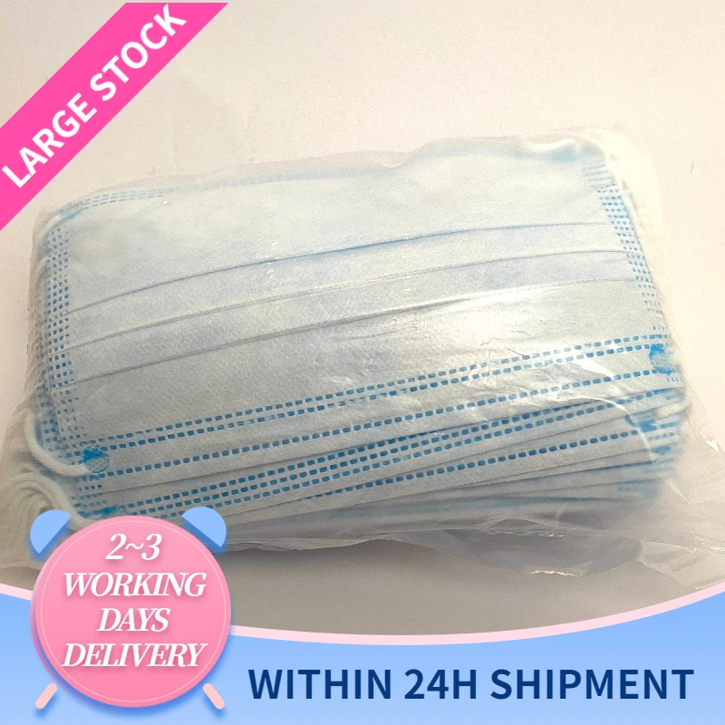 

Fast Delivery 3 Layer Anti Dust Earloop Flu Face Mask Anti-virus Respirator Disposable Face Masks For Hair Salon