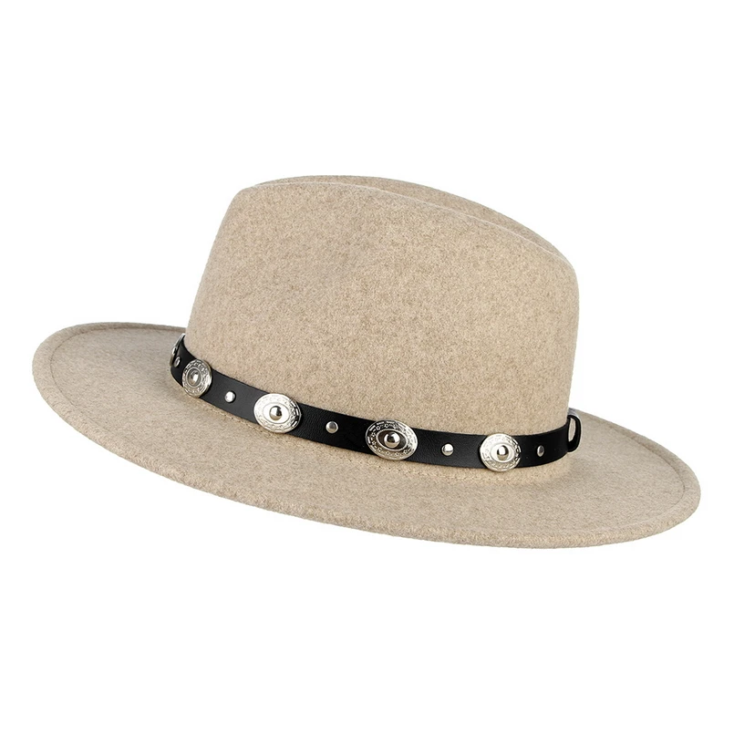 GEMVIE, шерстяная фетровая шляпа с широкими полями для мужчин/женщин, новая теплая осенне-зимняя Панама, джазовая Кепка с кожаным ремешком