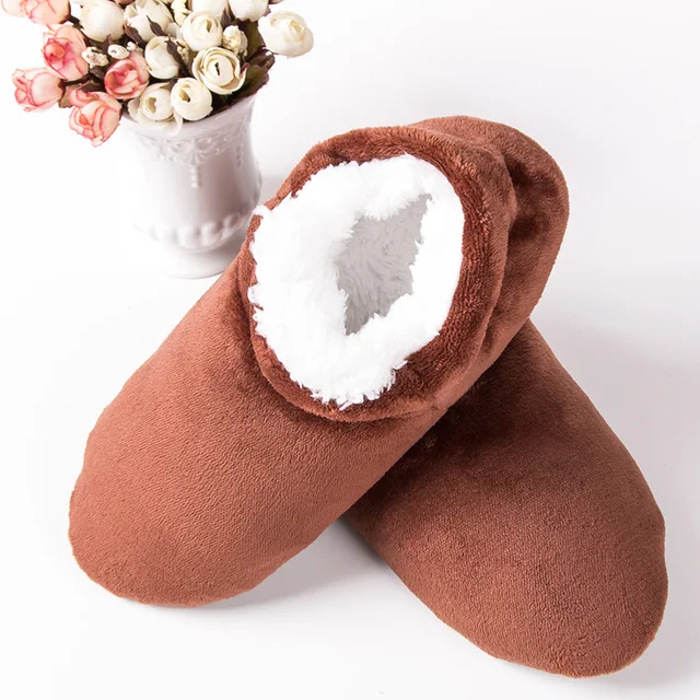 Lowest Price Online Winter house Slippers For Men Suede Plush Floor Slippers Lazy Shoes Home Slippers Big size 47 Male slippers brown