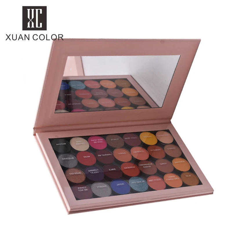 

Pink Cardboard Cosmetics Makeup DIY You Own Palette High Pigment Simmer Matte Eyeshadow Magnetic Eye shadow Palette With Mirror