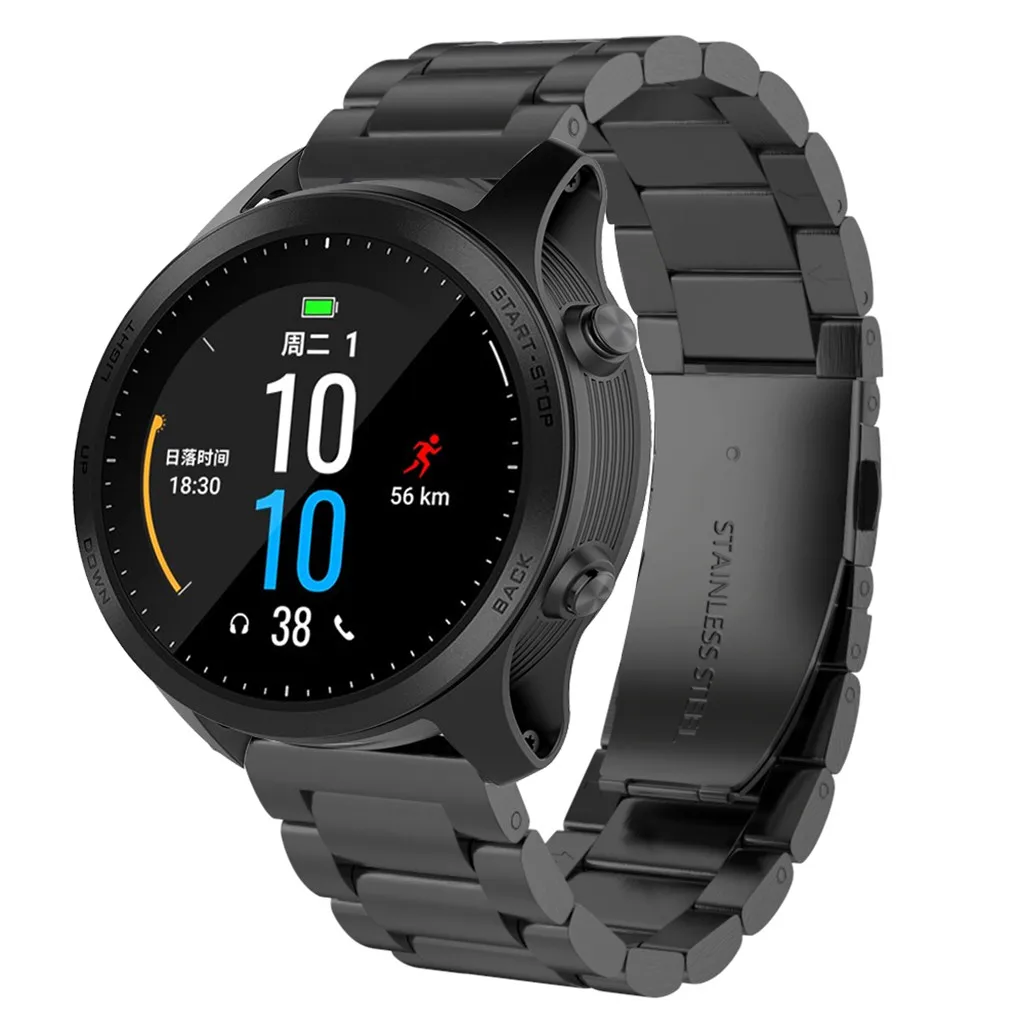 Ремешок для Garmin Vivoactive 3 часы Смарт-браслет ремешок для Garmin Vivoactive3 HR Forerunner 645 нержавеющая сталь - Цвет: Black