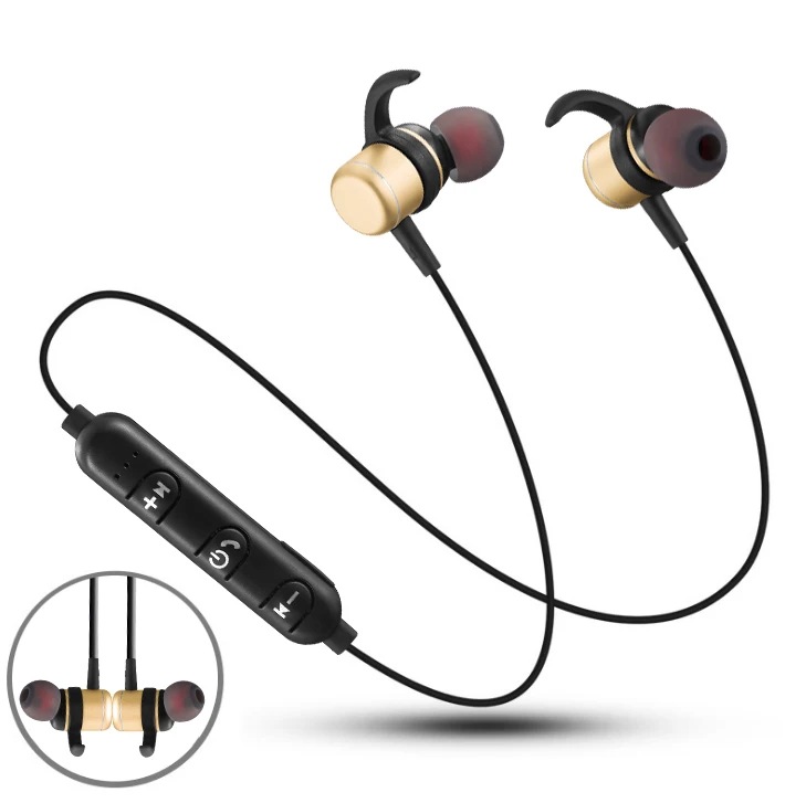 YCH-07 сзади Висячие Bluetooth 4,1 CV6.0 пыленепроницаемые шумоподавление спортивные наушники подключенные ПК Android IOS смартфон головные уборы - Цвет: Золотой
