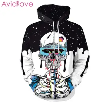 

Women Casual Hooded Neck Long Sleeve Print Front Pocket Hoodies Black Sweatshirts Autumn, Winter Loose
