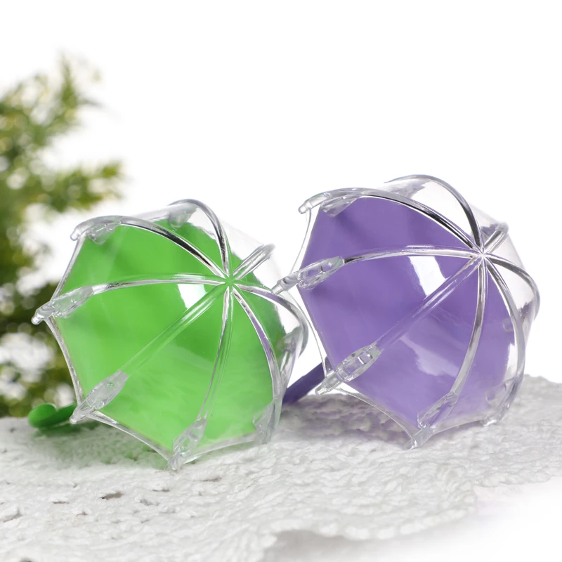 12pcs Mini Umbrella Shape Candy Box Plastic Clear Gifts Boxes Birthday Party Favors Wedding Engagement Children's Day Decoration