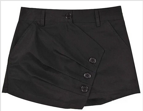 Черный Saias Sociais Women Spring Summer Shorts Vintage Shorts Beach Culotte Shorts Women Jupe Female Faldas Largas - Цвет: Черный