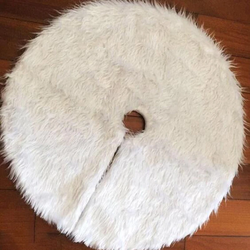 High Quality White Plush Christmas Tree Skirts Fur Carpet Merry Christmas Decoration For Home New Year Decoration