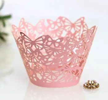 

50/100pcs Laser Cut Butterfly Cupcake Wrapper Wedding Gift Box Baby Shower Birthday Party Favor Wedding Party Decor Holders
