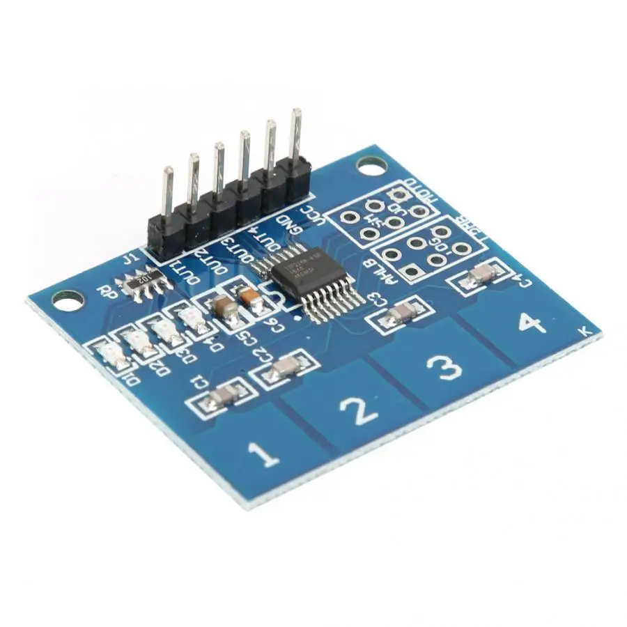 D5Pcs TTP224 4 канала емкостный сенсорный выключатель цифровой сенсорный модуль датчика к земле внешнего Ccircuit