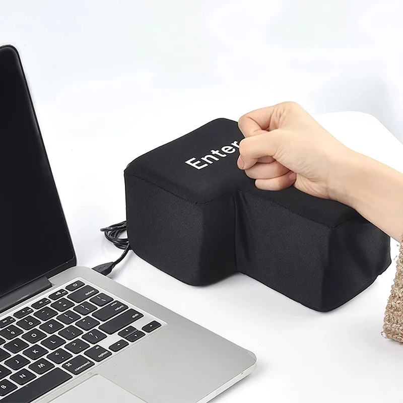 

Slow Rising Big USB Enter Key Anti Stress Button USB Pillow Supersized Unbreakable Office Home Computer Laptop Novelty Vent Toys