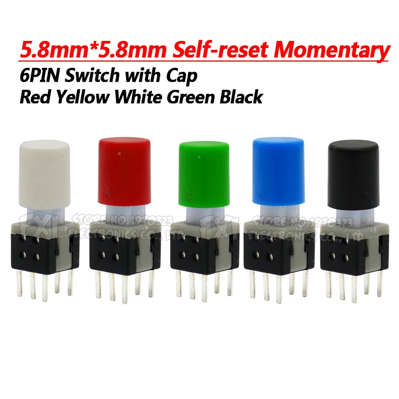 10Sets-20PCS-5-8-5-8mm-with-cap-Self-reset-Momentary-Push-Tactile-Power ...