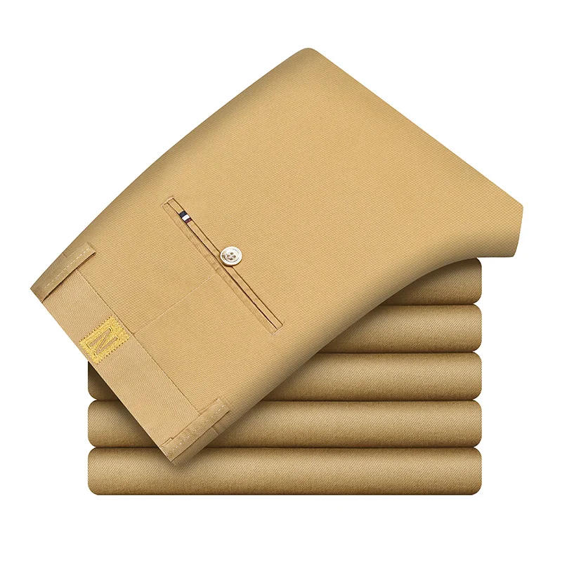 Free shipping 3-color Men Khaki Casual Pants 2019 New Classic Solid Color Business Fashion Elastic Slim Fit Cotton Trousers Male Free shipping 3-color Men Khaki Casual Pants 2019 New Classic Solid Color Business Fashion Elastic Slim Fit Cotton Trousers Male