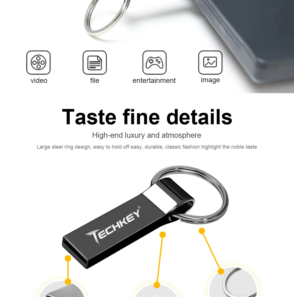 Techky Горячая продажа USB флэш-накопитель металлический Флешка 32 ГБ 16 ГБ 8 ГБ 4 г usb металлическая флэш-карта в виде ключа Палка высокоскоростной