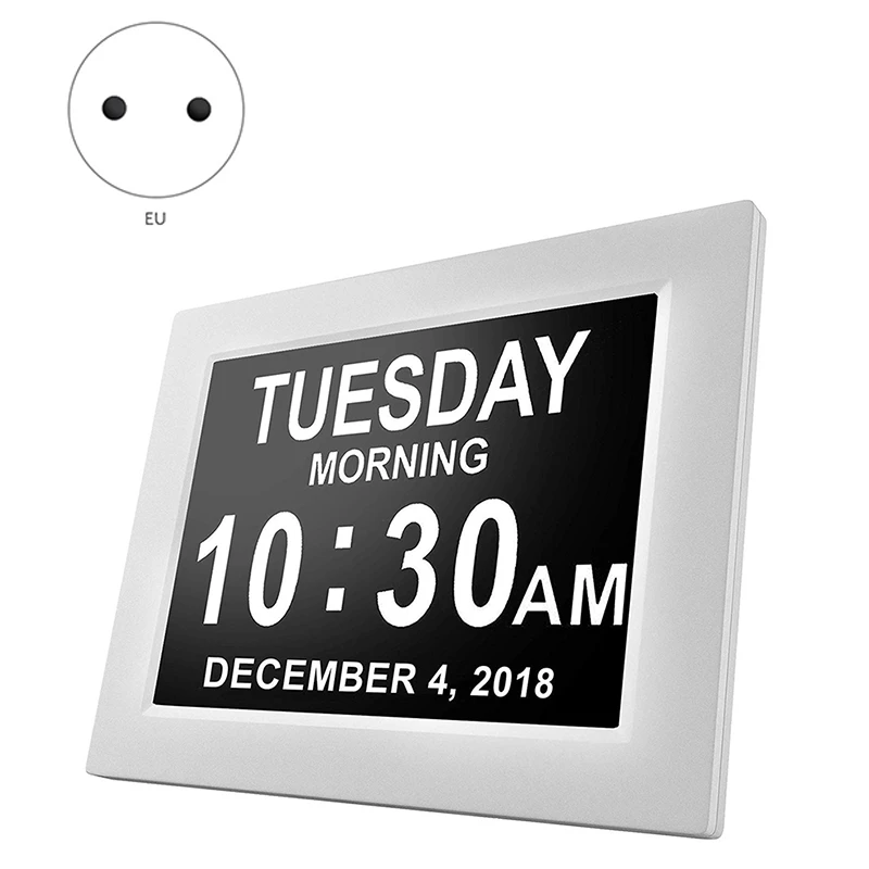 IALJ Топ цифровой календарь будильник День Часы-с 8 дюймов Большой экран дисплей, Am Pm, 5 Будильник, пожилых людей, деменция, fo