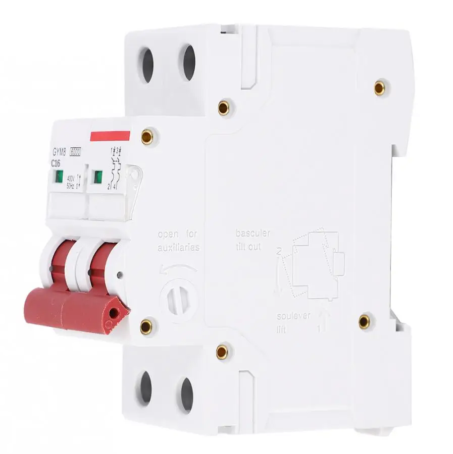 GYM8 Miniature Circuit Breaker 2P Small-Sized Air Switch Circuit Protection 400VAC 50/60Hz Overload Protection