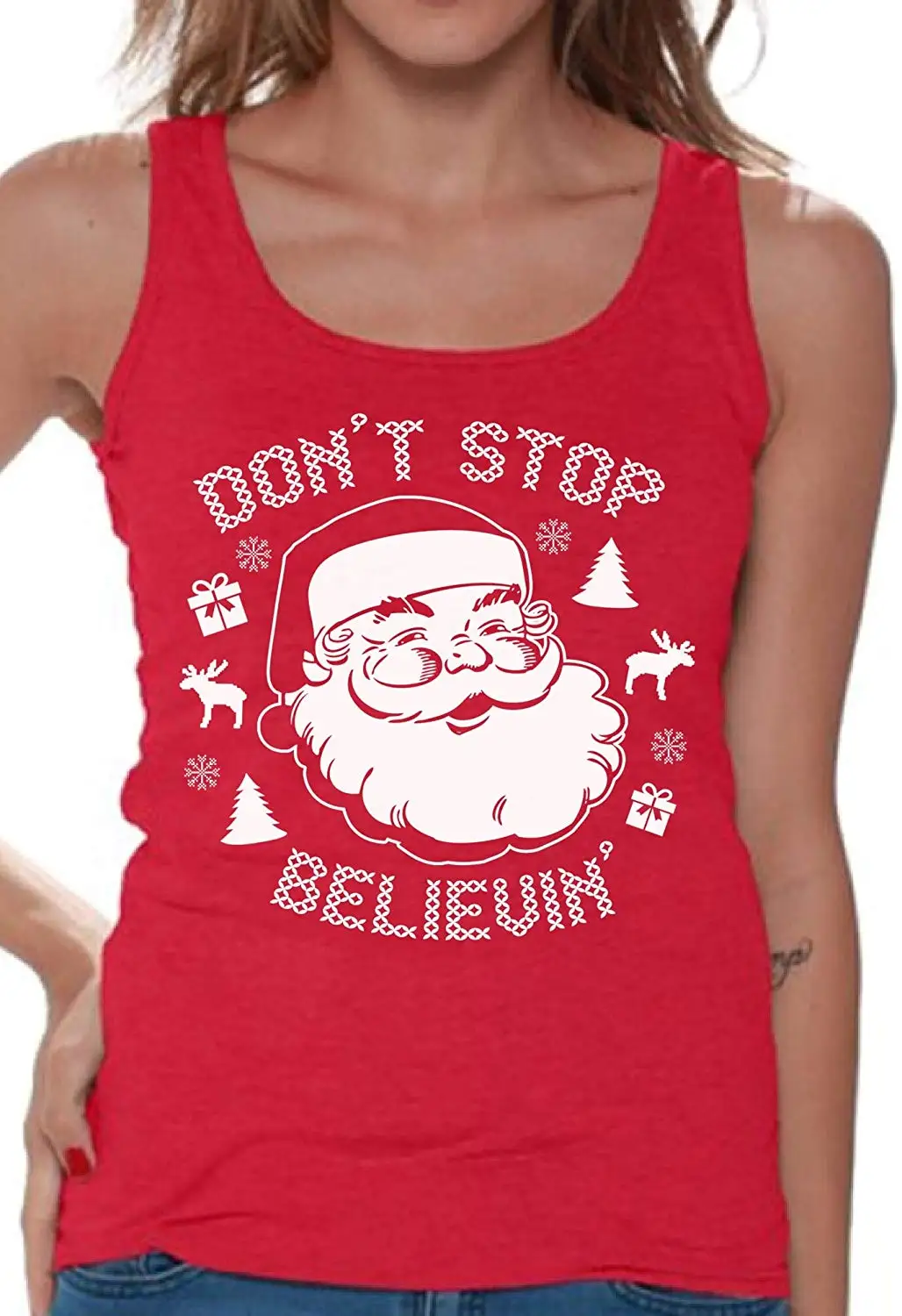 FGHFG Don't Stop Believe Christmas Топ Унисекс Мужская женская футболка | одежда