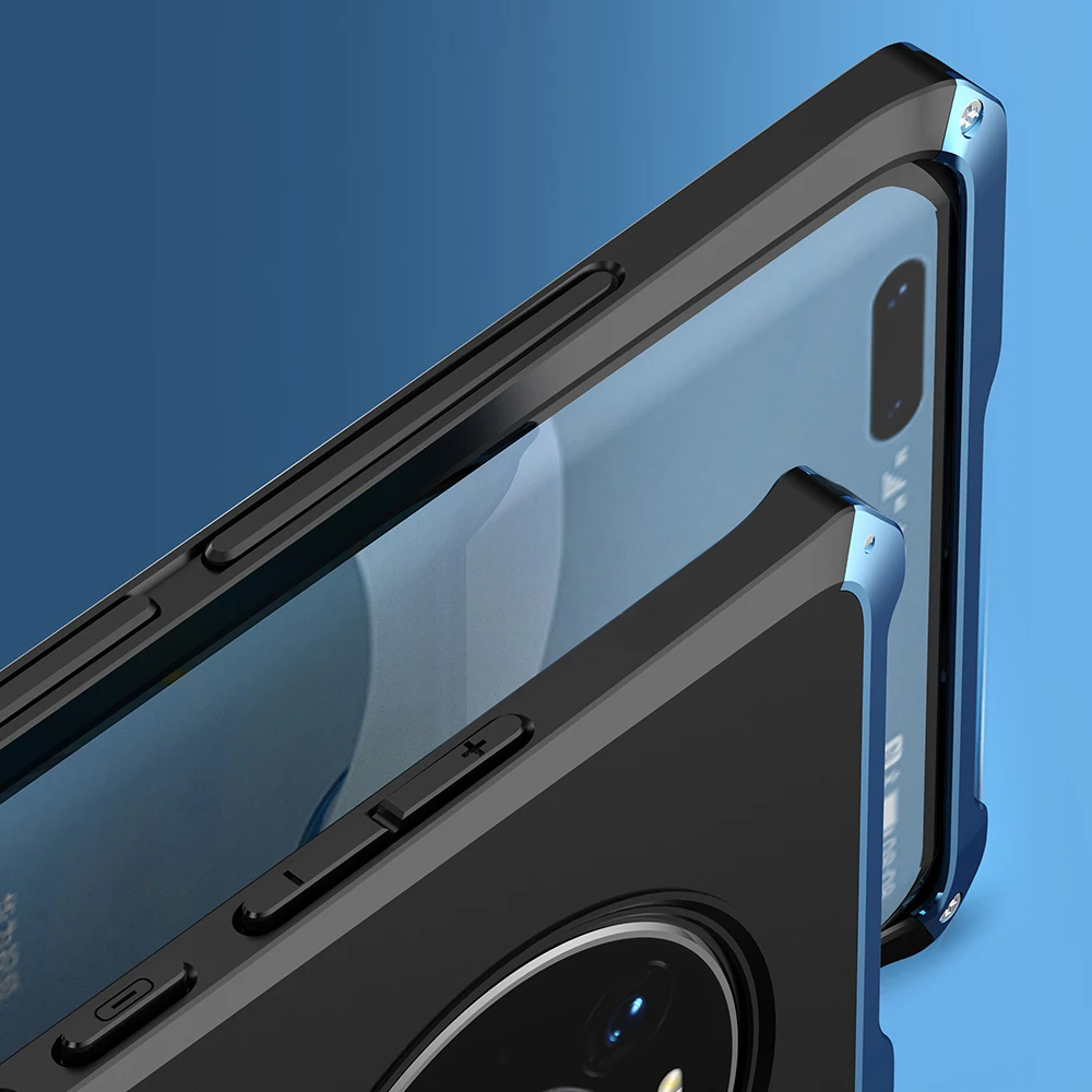 Текстурированная Противоударная металлическая рамка для Huawei P40 P20 P10 Plus PRO из
