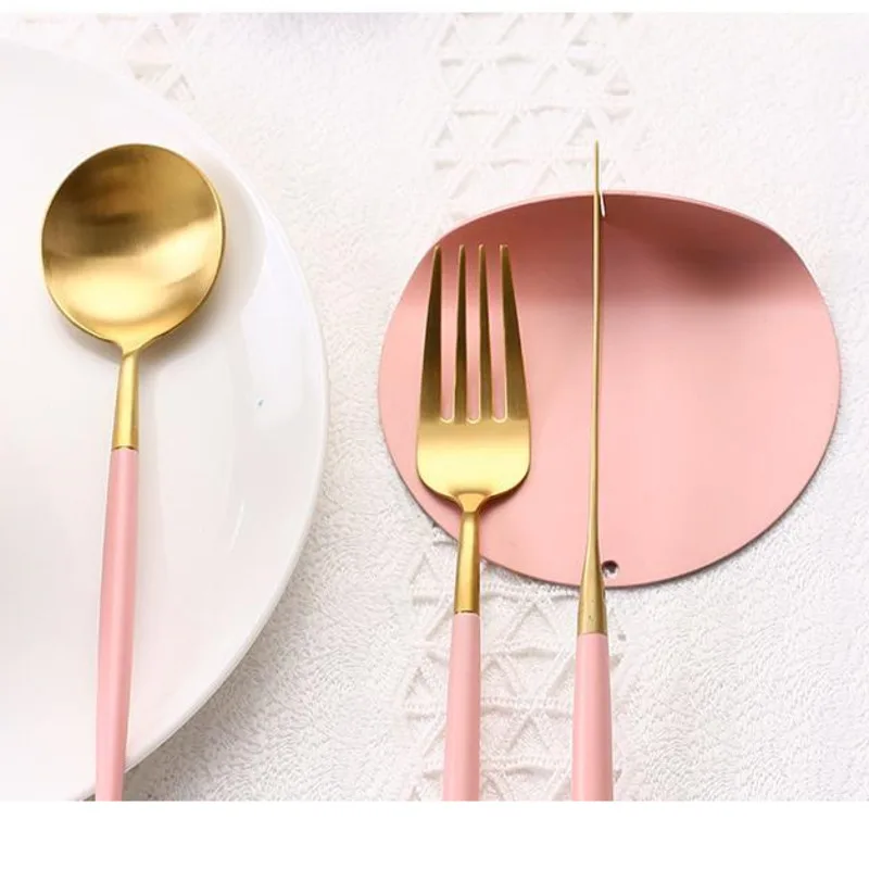 Cutlery Stand Holder Stainless Steel Dinner Knife Fork Spoon Tray Home Table Decoration Art Craft Kitchen Rest Rack 1Piece
