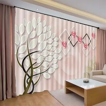 

3d Curtains Abstract tree flower Window Blackout Curtain Bedroom On The Window Practical And Beautiful Cortinas para la sala
