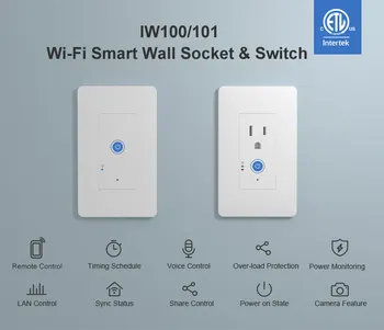 

SONOFF TX Series IW100/IW101 Wifi Smart Power Monitoring Wall Socket &Switch Home Automation Work With Google Home Alexa