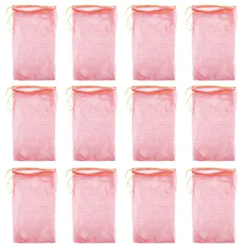 

100pcs Plastic Gauze Bag Vegetable Storage Bag Fruit Pocket Drawstring Packaging for Sweet Potato Fruits Orange Chestnut Potato