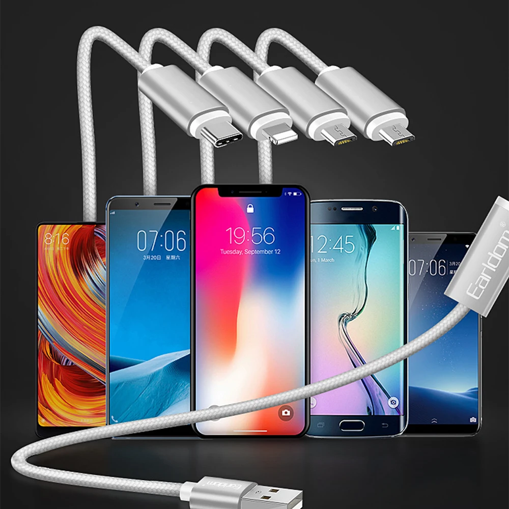 FDBRO 3 в 1 телефон USB кабель type C Micro USB для телефона X 8 7 6 для iPad 3A Зарядка Micro usb C кабель для телефона