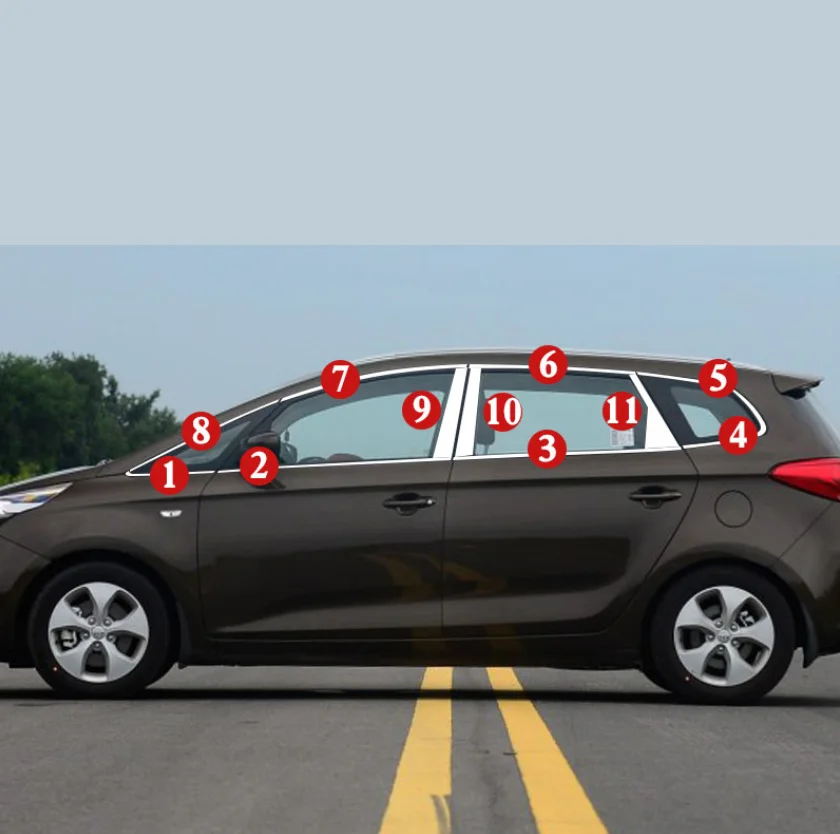 Отделка окна автомобиля из нержавеющей стали для kia carens 2013 kia rondo