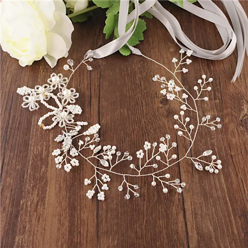 gray ribbon TRiXY SH07 жемчужный свадебный пояс, аксессуары для свадебного платья, свадебный пояс, украшение для свадебного платья, серебряный пояс для невесты - Цвет: gray ribbon