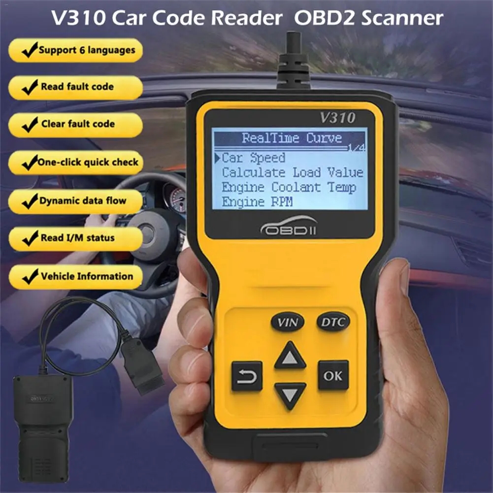 OBD2 автомобильные адаптеры для бортовой диагностики, версия II сканер двигателя Температура охлаждающей жидкости Автомобильный датчик скорости OBDII диагностический инструмент